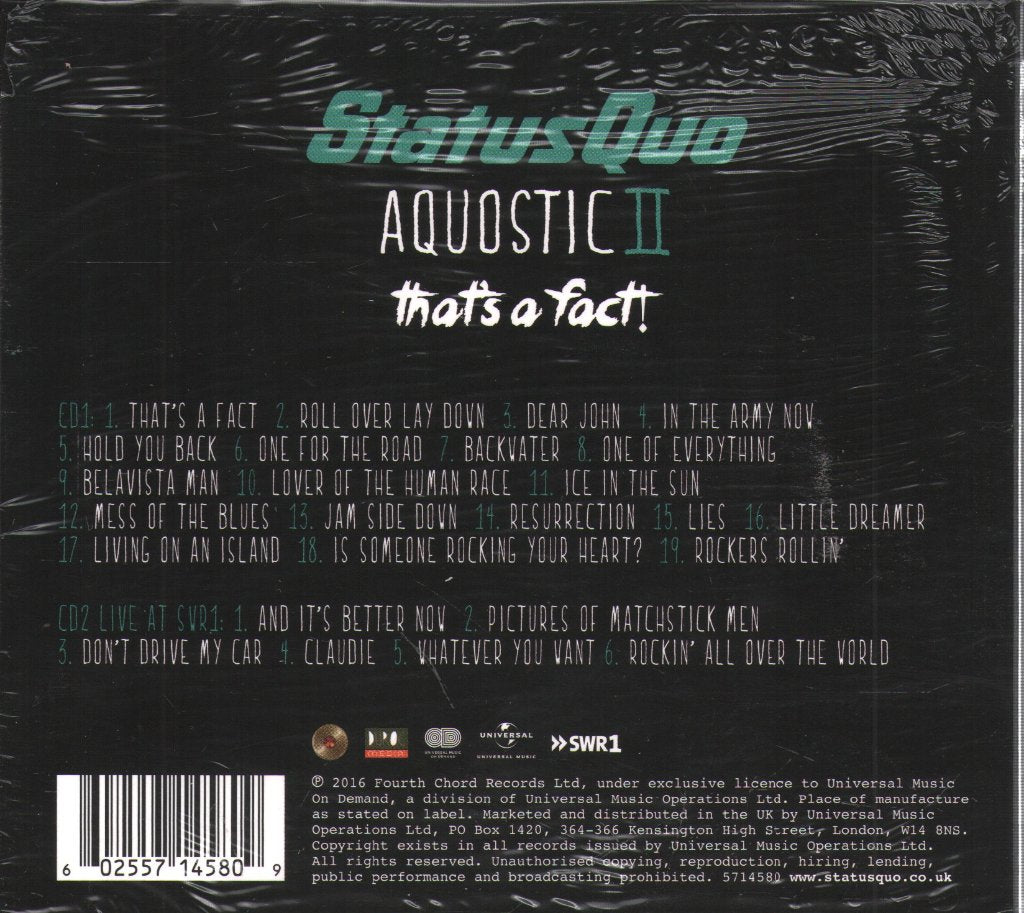 Status Quo - Aquostic II : That's A Fact ! - Double Cd