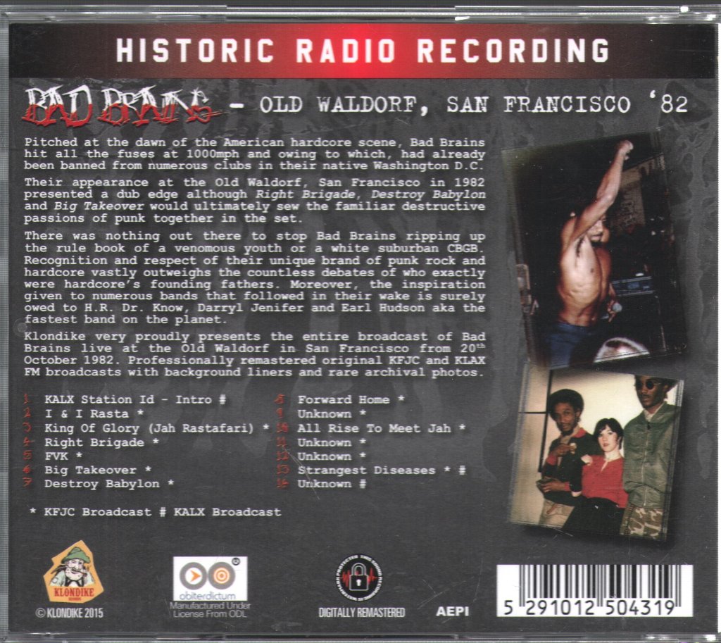 Bad Brains - Old Waldorf, San Francisco '82 - Cd