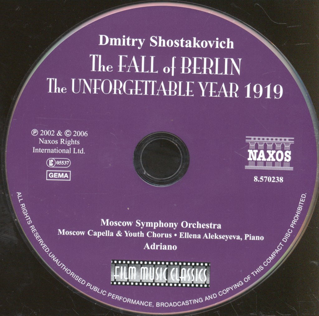 Moscow Symphony Orchestra - Fall of Berlin • Suite from "The Unforgettable Year 1919" - Cd