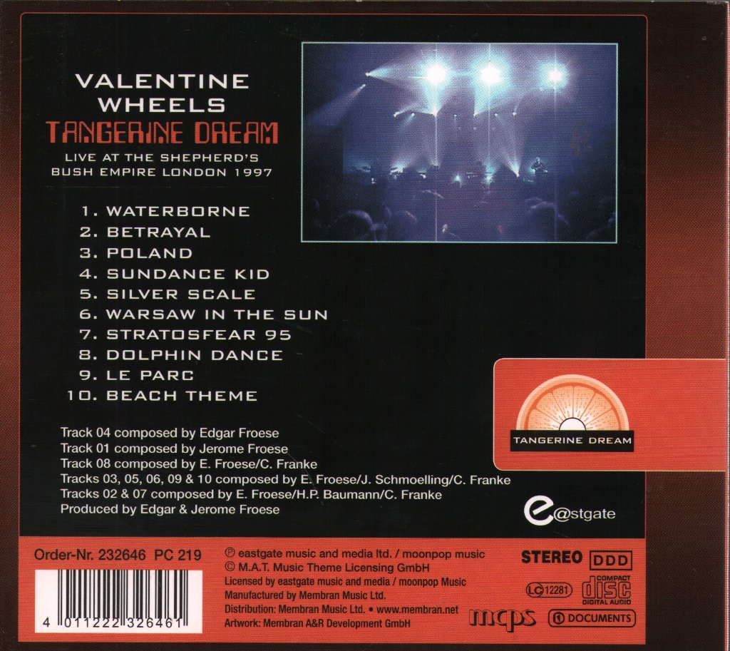 Tangerine Dream - Valentine Wheels - Cd