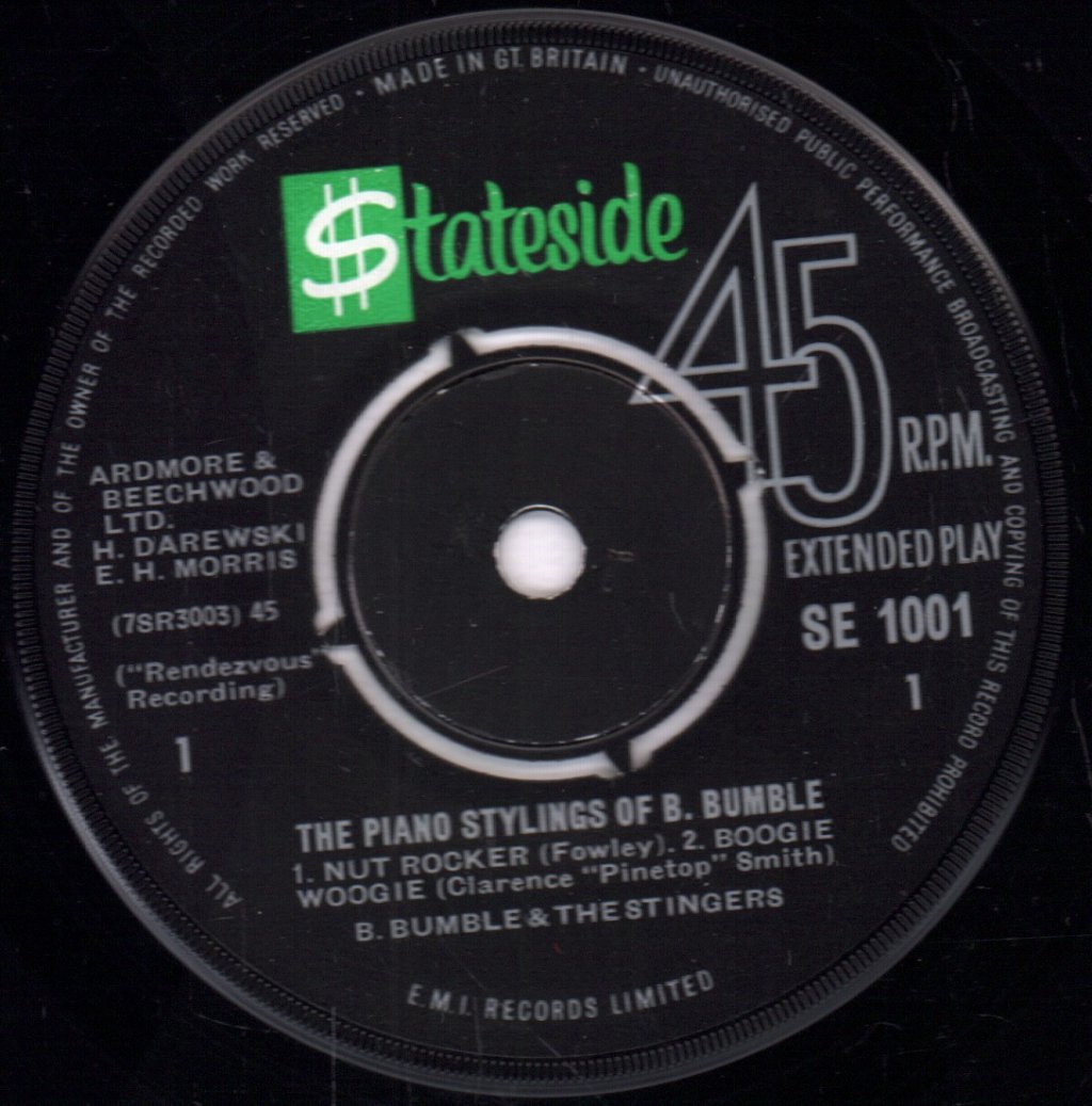 B.Bumble And The Stingers - Piano Stylings Of B. Bumble - 7 Inch