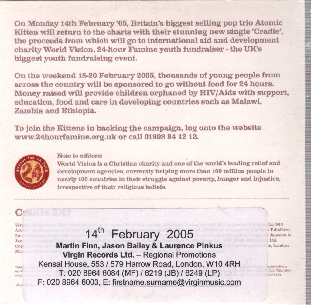 Atomic Kitten - Cradle - Cd