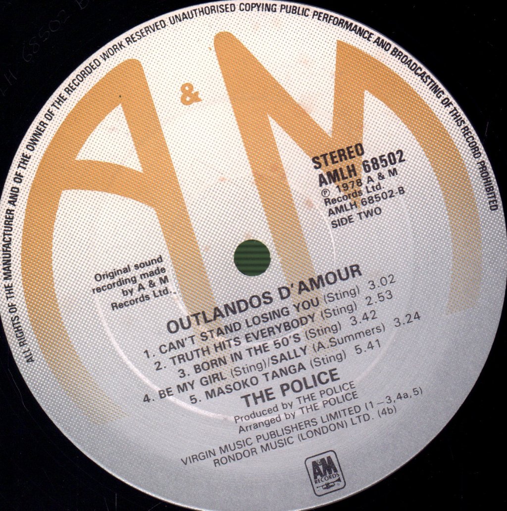 Police - Outlandos D'amour - Lp