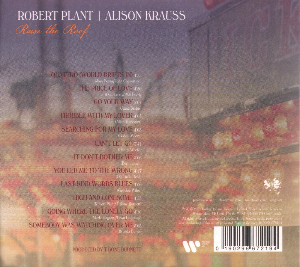 Robert Plant And Alison Krauss - Raise The Roof - Cd