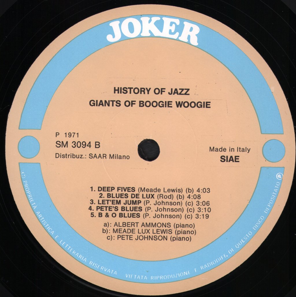 Various Artists - Giants Of Boogie Woogie - Lp