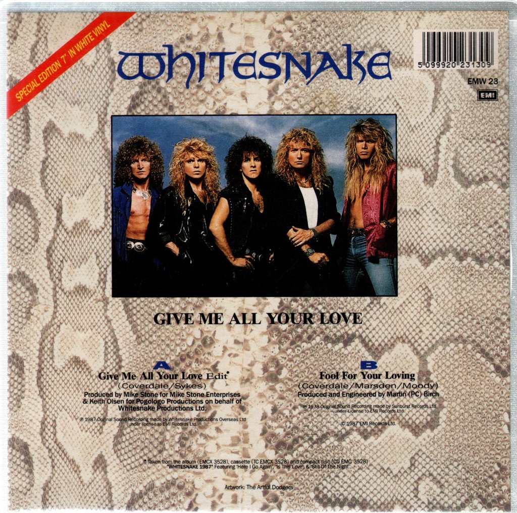 Whitesnake - Give Me All Your Love - 7 Inch