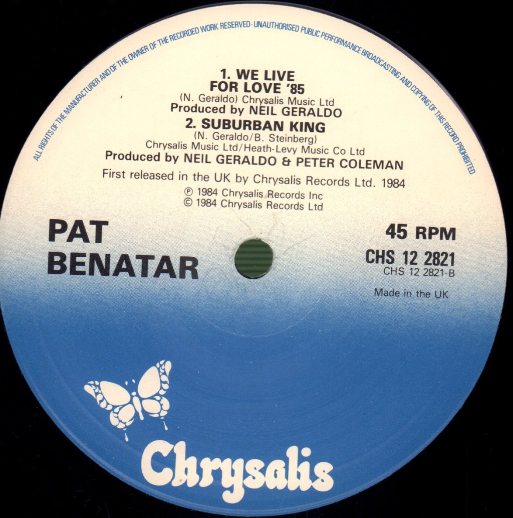 Pat Benatar - We Belong - 12 Inch