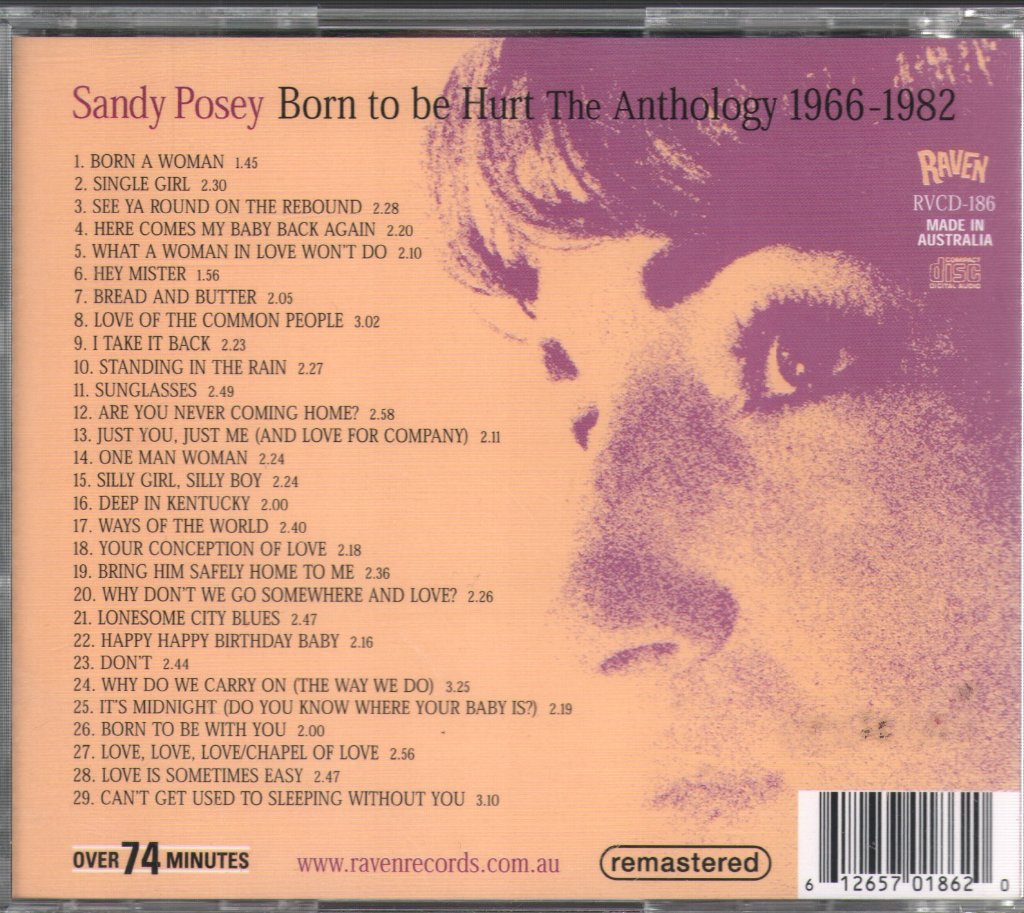 Sandy Posey - Born To Be Hurt: The Anthology 1966-1982 - Cd