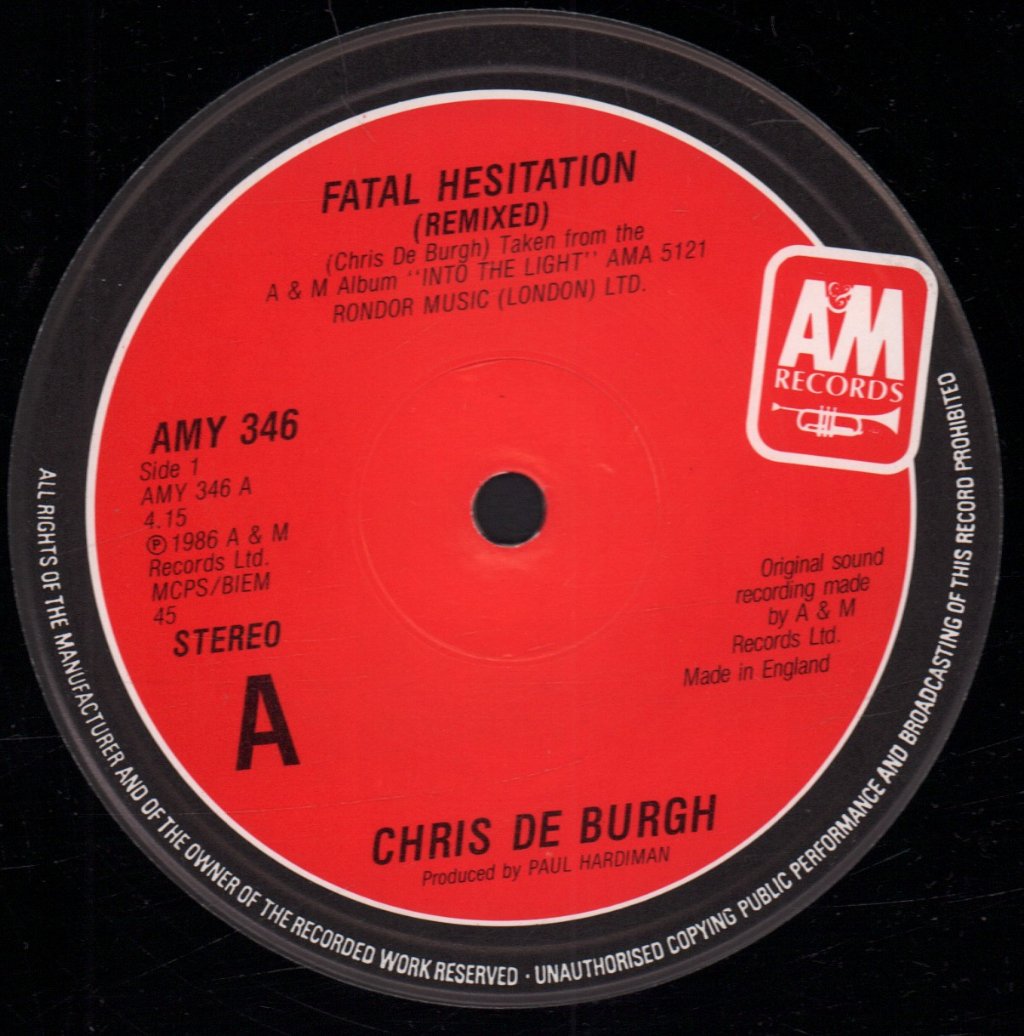 Chris De Burgh - Fatal Hesitation - 12 Inch