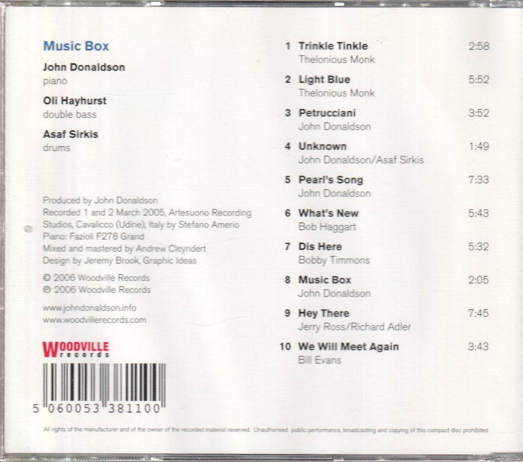 John Donaldson - music box - Cd
