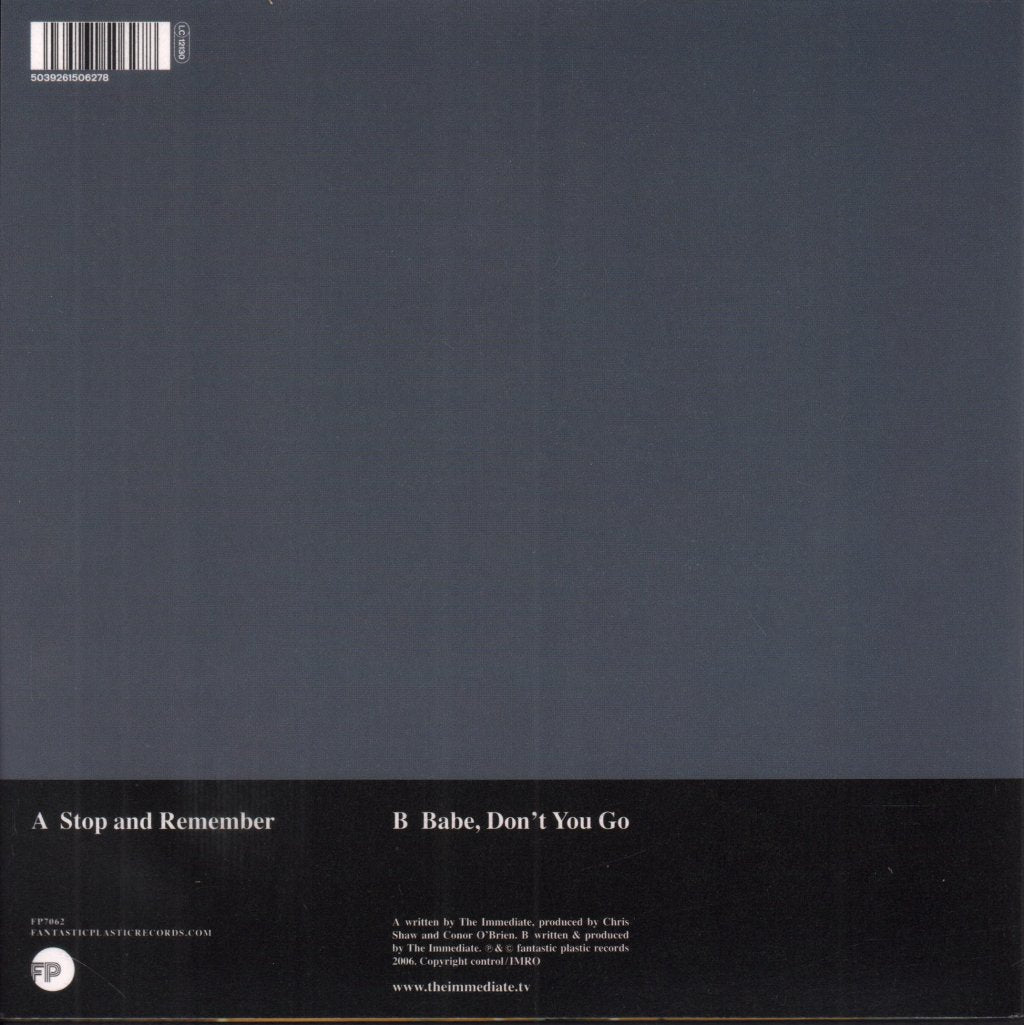 Immediate - Stop And Remember - 7 Inch