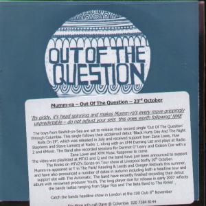 Mumm-Ra - Out Of The Question - Cdr