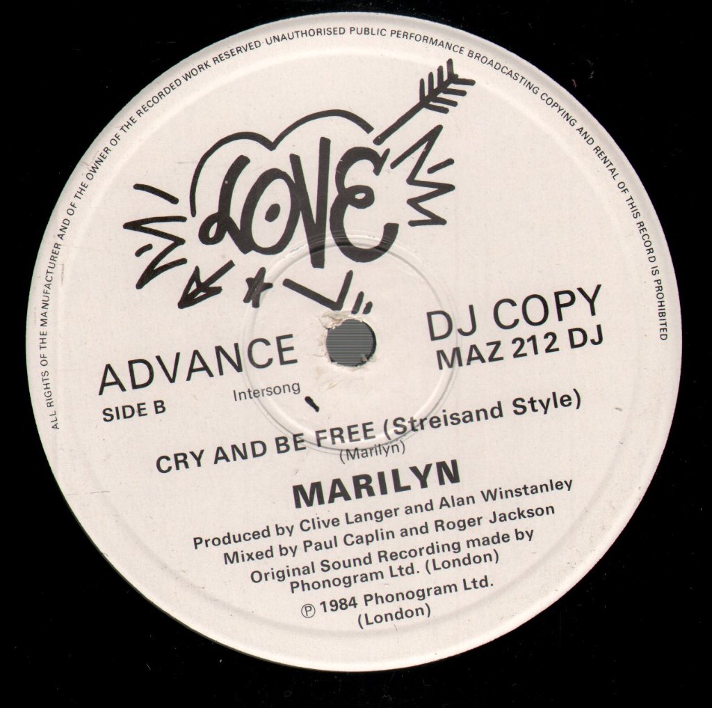 Marilyn - Cry And Be Free - 12 Inch