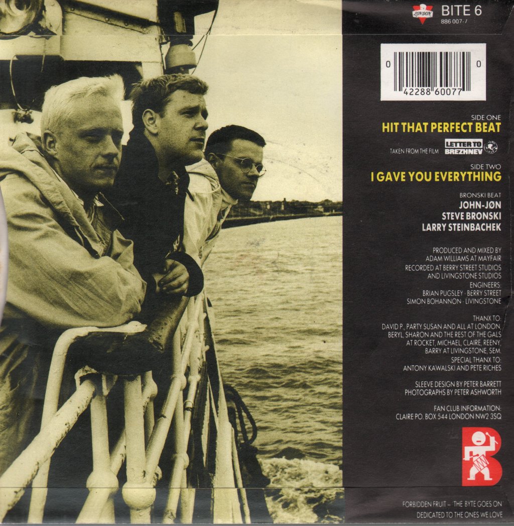 Bronski Beat - Hit That Perfect Beat - 7 Inch