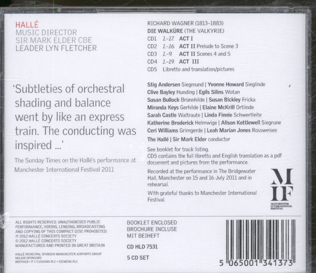 Halle Orchestra, Mark Elder - Die Walküre - Cd Set
