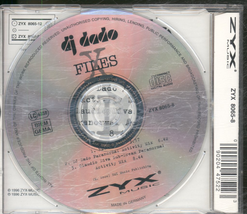 Dj Dado - X Files (Dream Version) - Cd