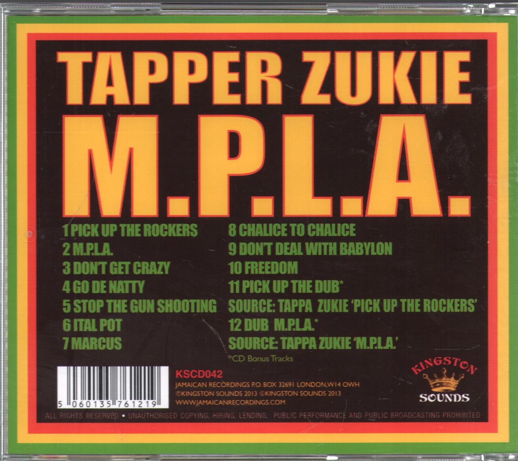 Tapper Zukie - M.P.L.A. - Cd