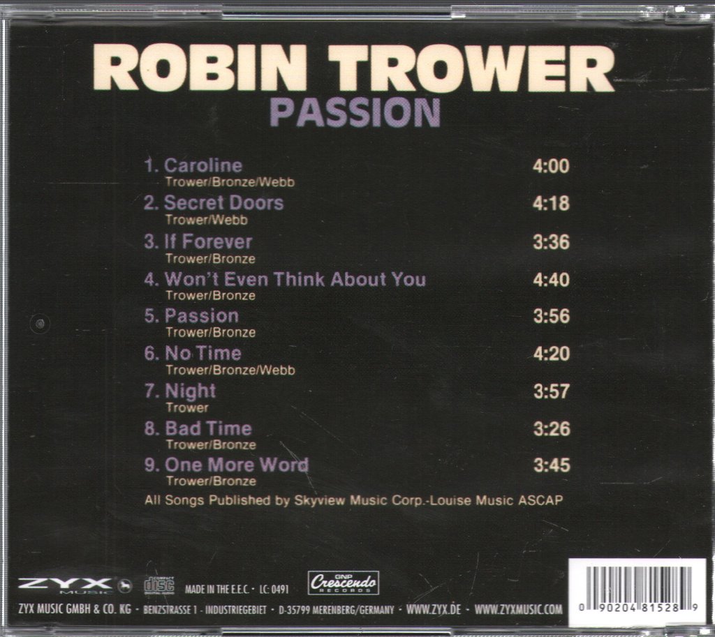 Robin Trower - Passion - Cd