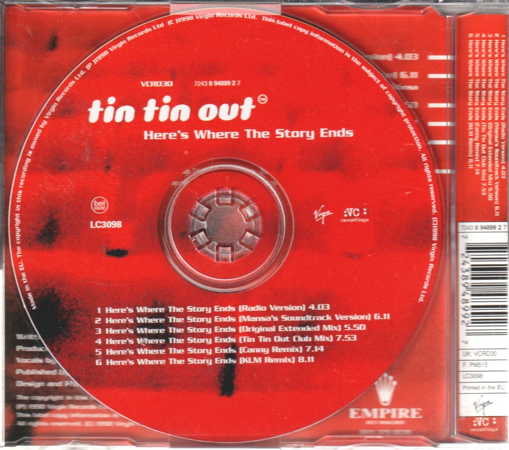 tin tin out featuring shelley nelson - Here's Where The Story Ends - Cd
