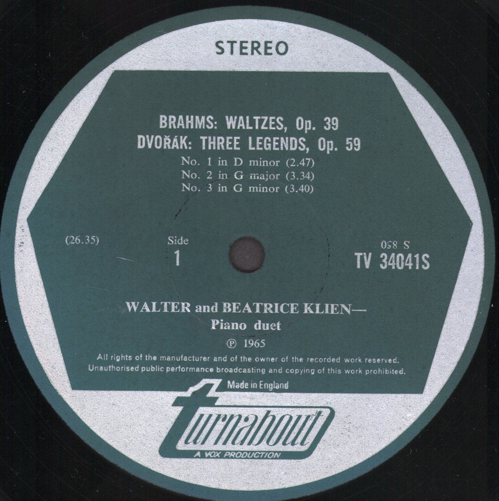 Walter and Beatrice Klien - Music For Piano Four Hands - Lp