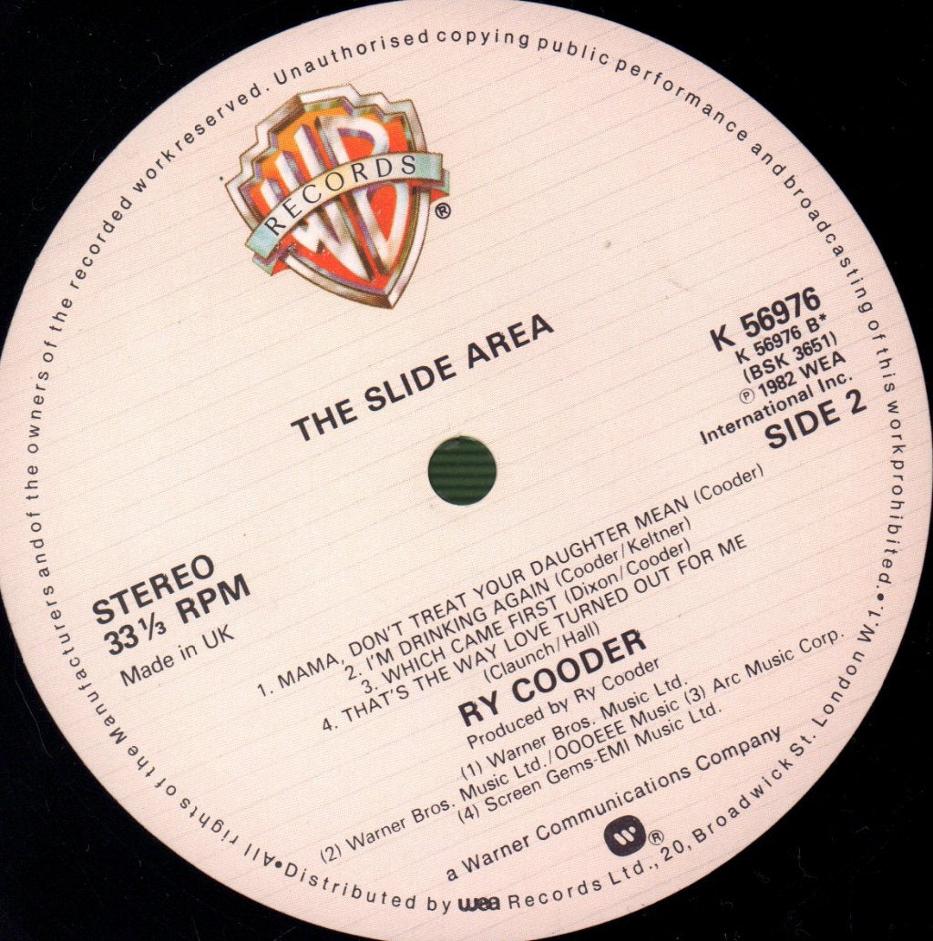Ry Cooder - Slide Area - Lp