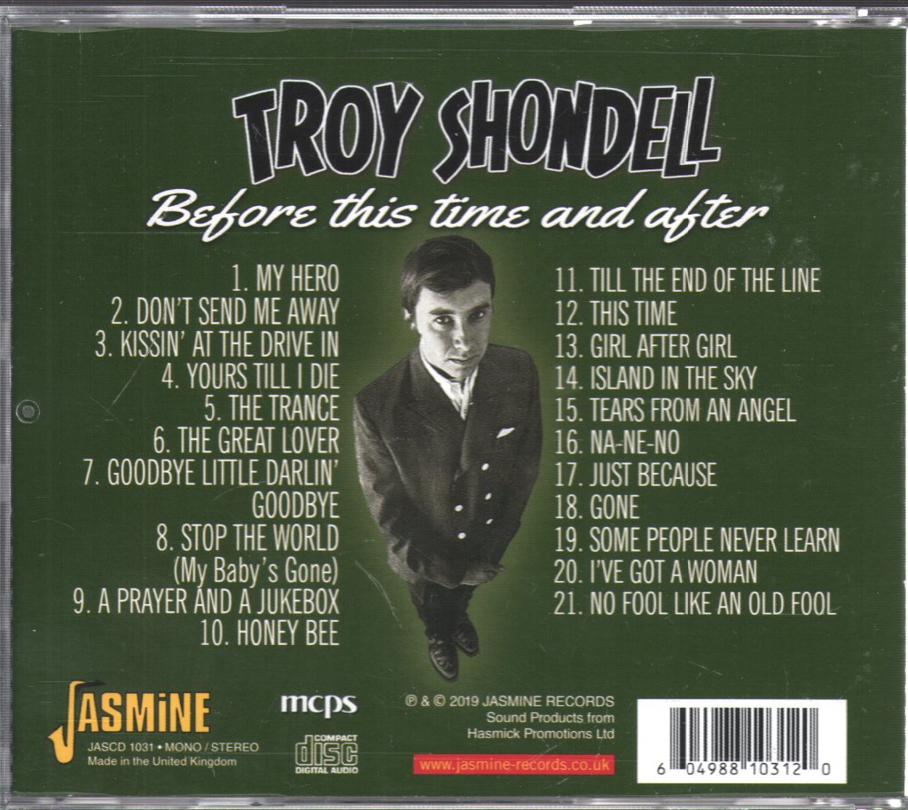 Troy Shondell - Before This Time And After - Cd