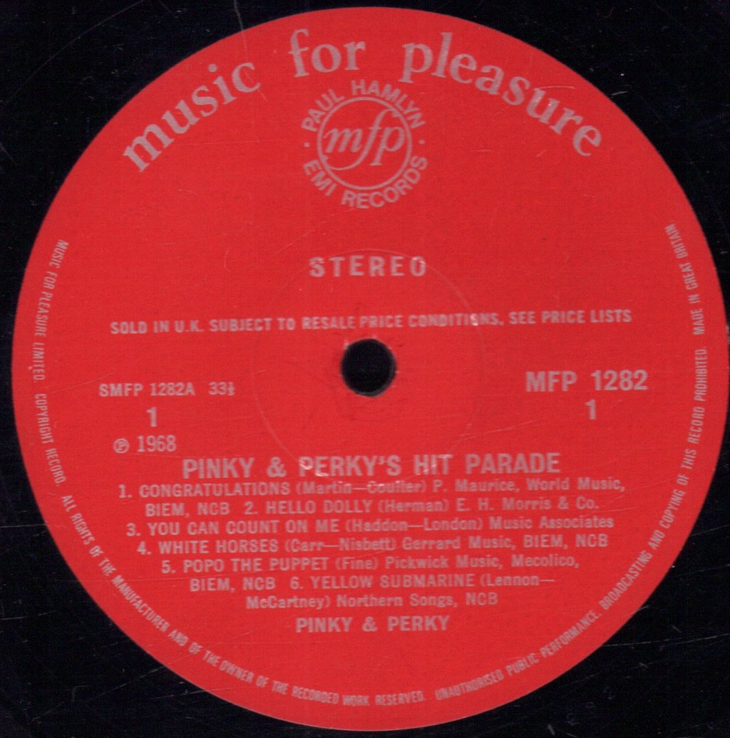 Pinky And Perky (Childrens) - Hit Parade - Lp