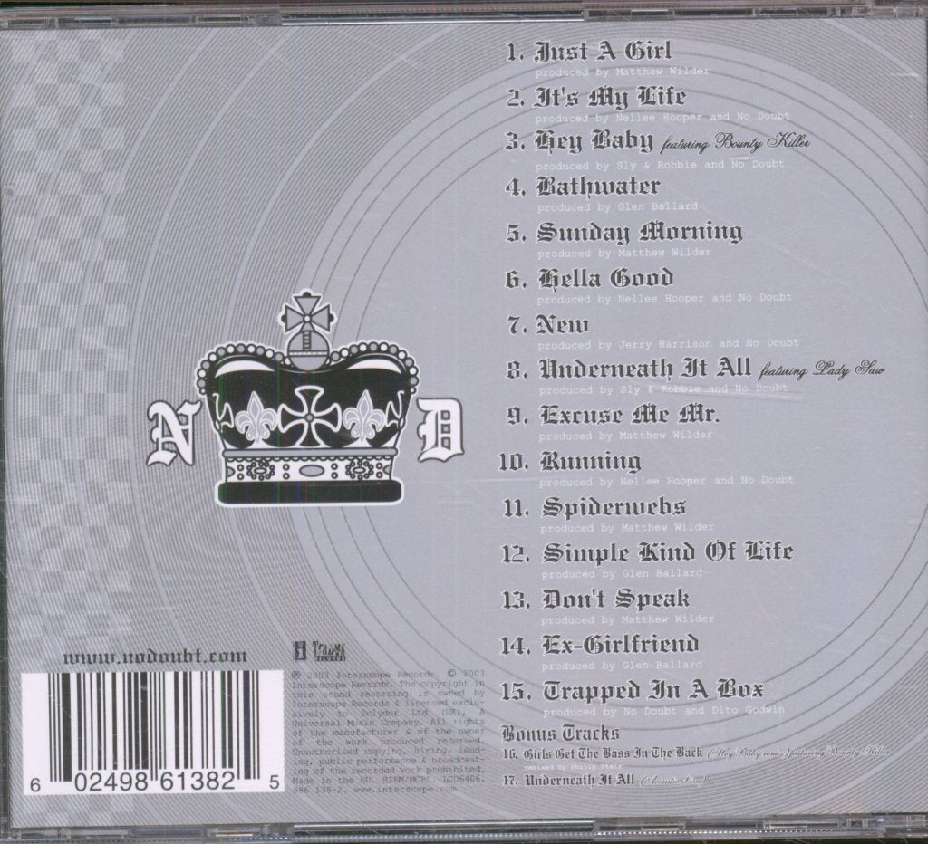No Doubt - Singles 1992 - 2003 - Cd