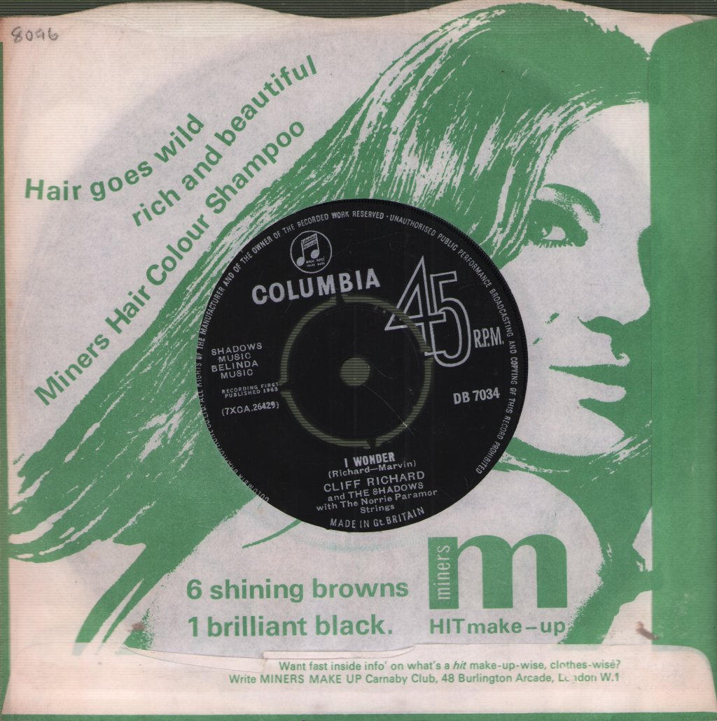 Cliff Richard And The Shadows - Lucky Lips - 7 Inch