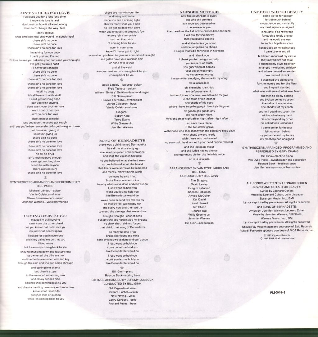 Jennifer Warnes - Famous Blue Raincoat (The Songs Of Leonard Cohen) - Lp