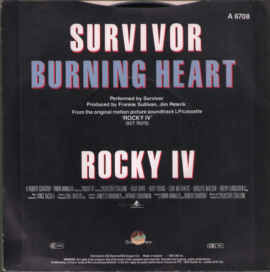 Survivor (AOR Group) - Burning Heart - 7 Inch