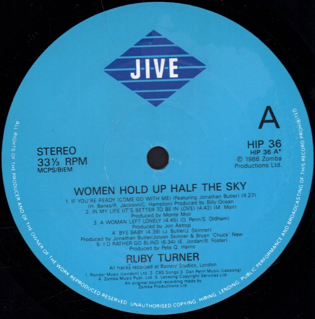 Ruby Turner - Women Hold Up Half The Sky - Lp