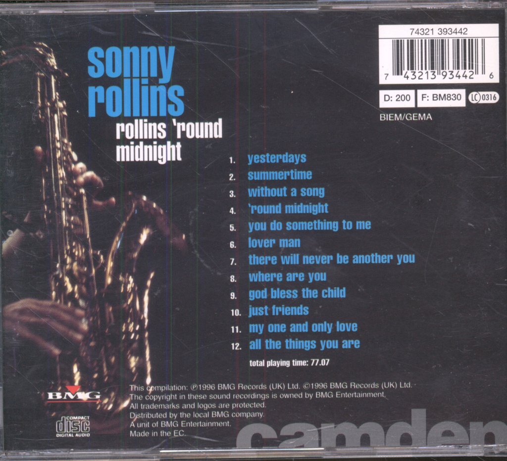 Sonny Rollins - Rollins 'Round Midnight - Cd