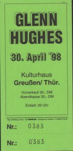 Glenn Hughes - Kulturhaus 30 April 98 - Ticket