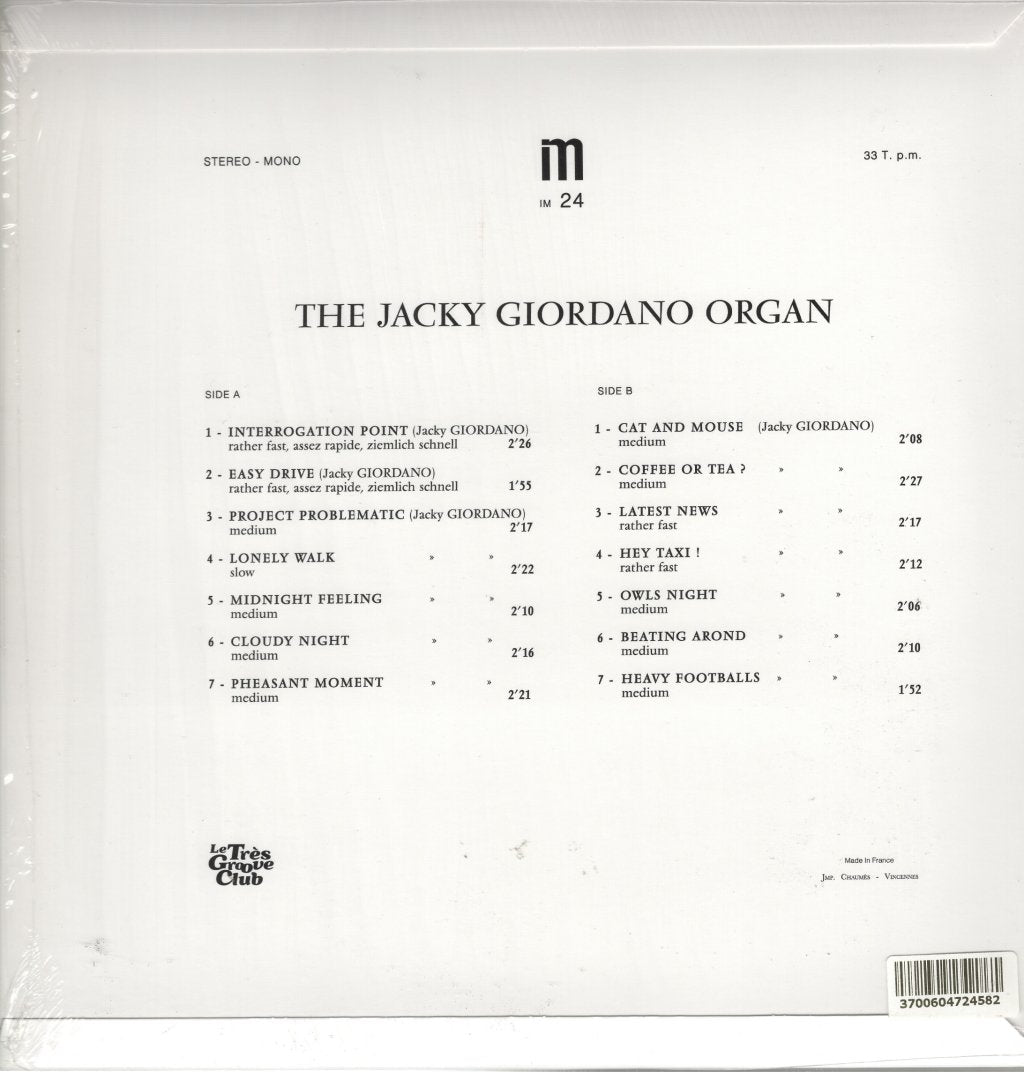 Jacky Giordano - Organ - Lp