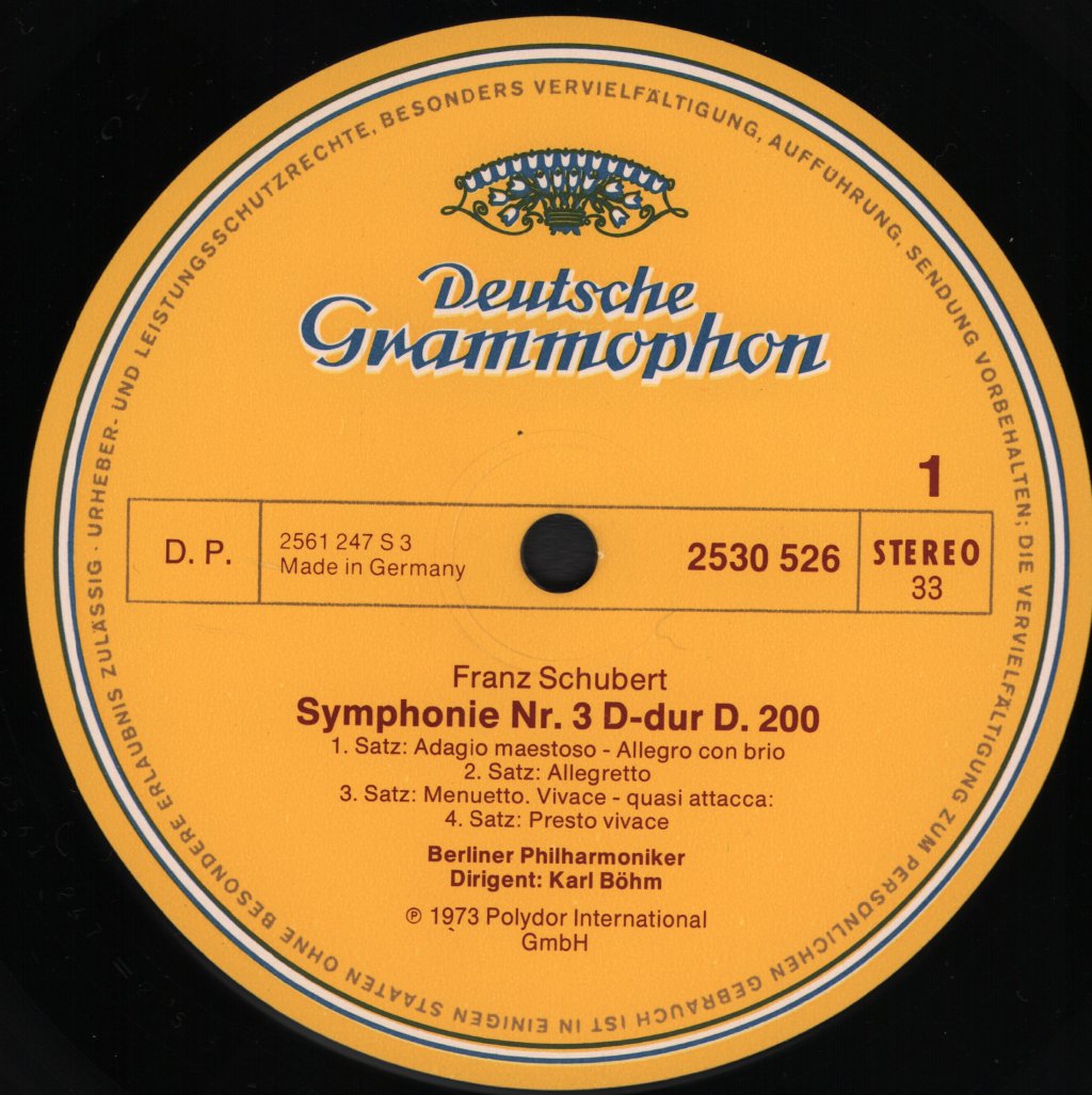 Karl Bohm / Berliner Philharmoniker - Franz Schubert - Symphonien Nr.3 / Nr.4 - Lp