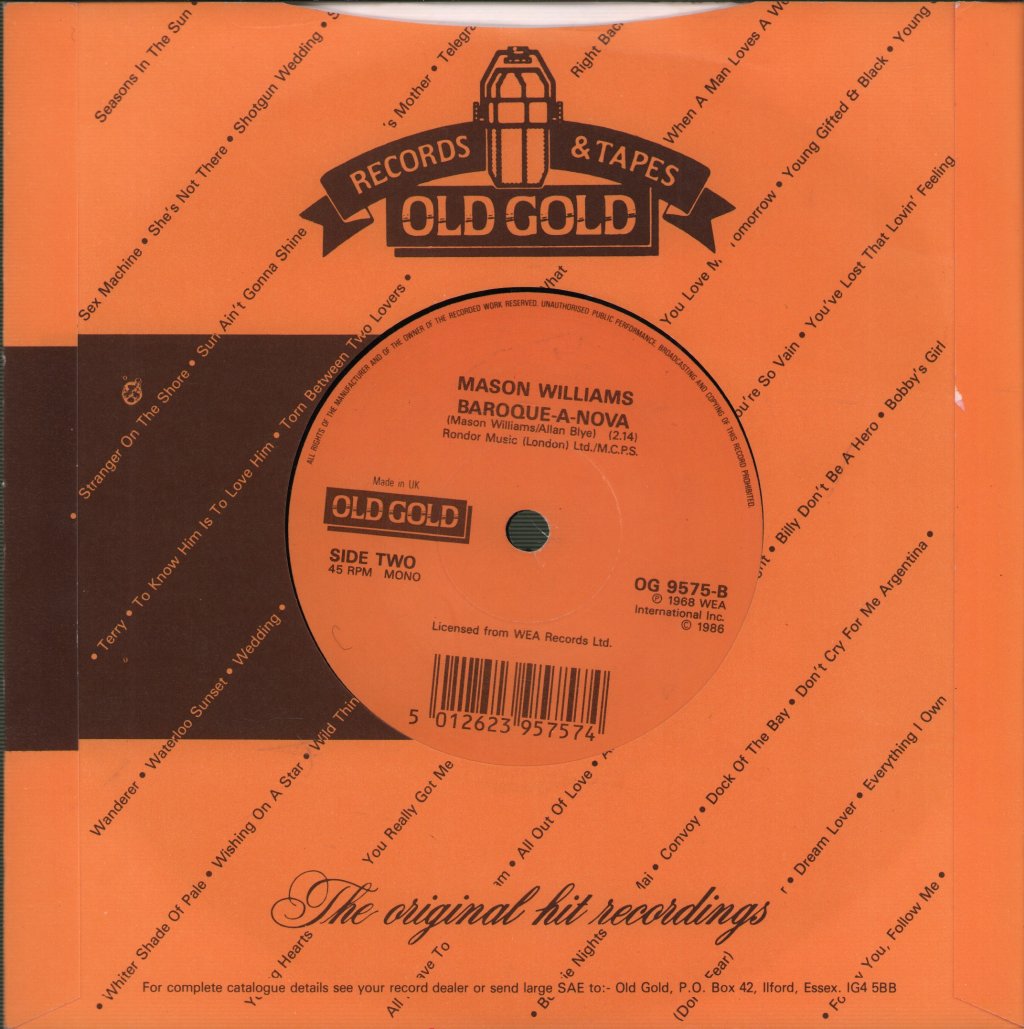 Mason Williams - Classical Gas - 7 Inch