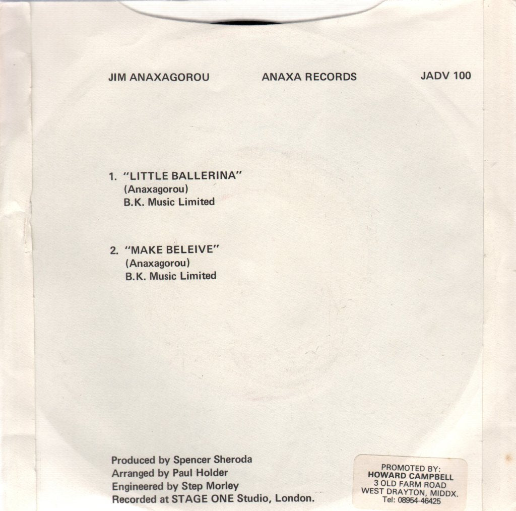 James Anaxagorou - Little Ballerina - 7 Inch