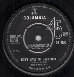 Shadows - Don't Make My Baby Blue - 7 Inch