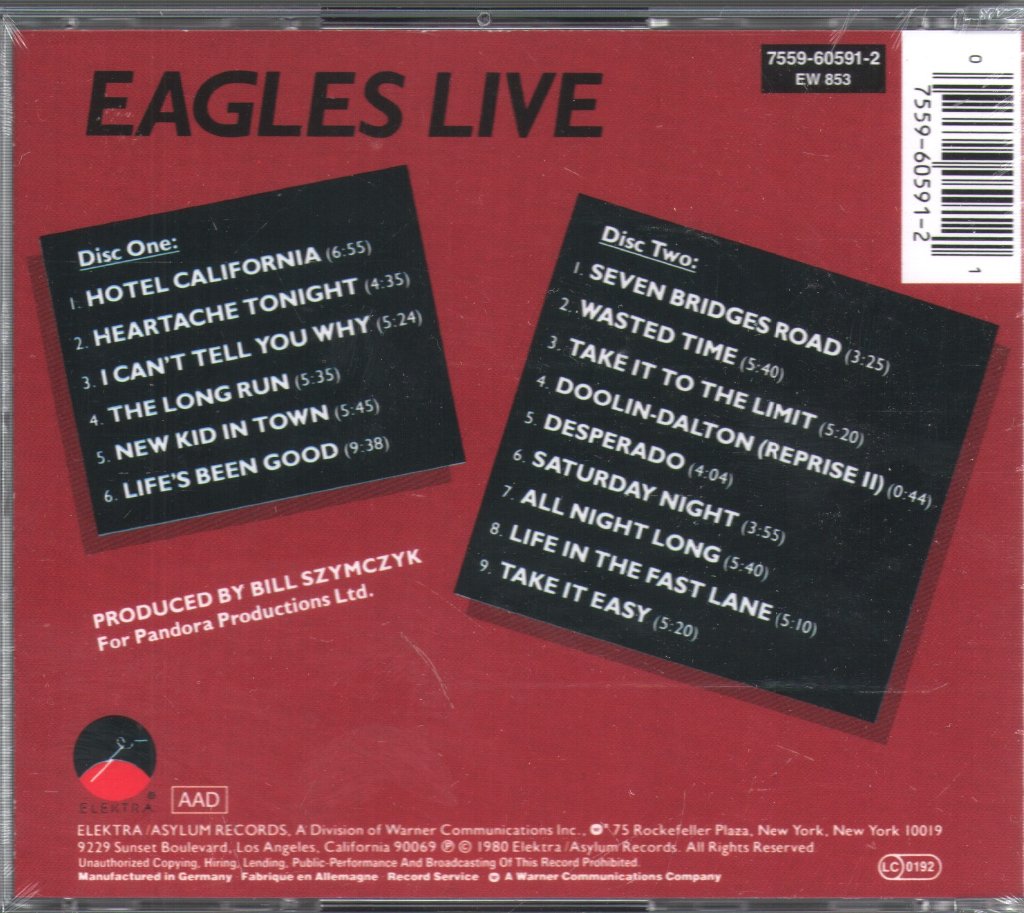 Eagles - Eagles Live - Cd Set