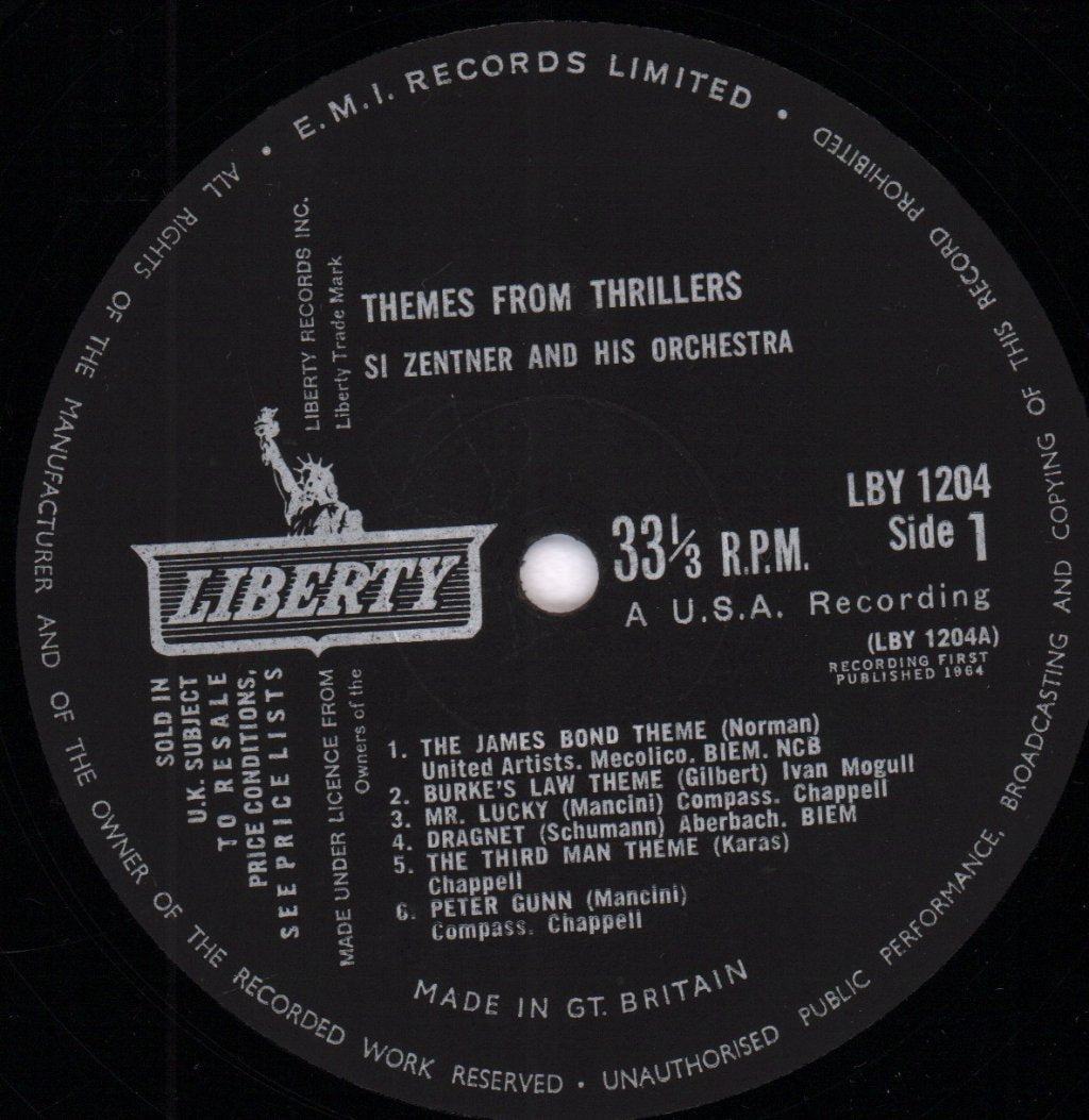 Si Zentner And His Orchestra - Themes From Thrillers - Lp