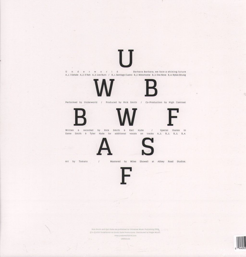 Underworld - Barbara Barbara, We Face A Shining Future - Lp