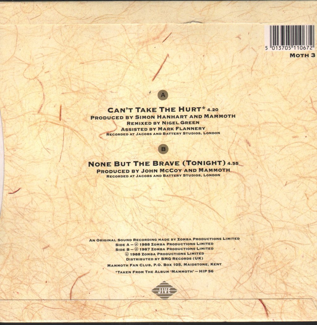 Mammoth - Can't Take The Hurt - 7 Inch