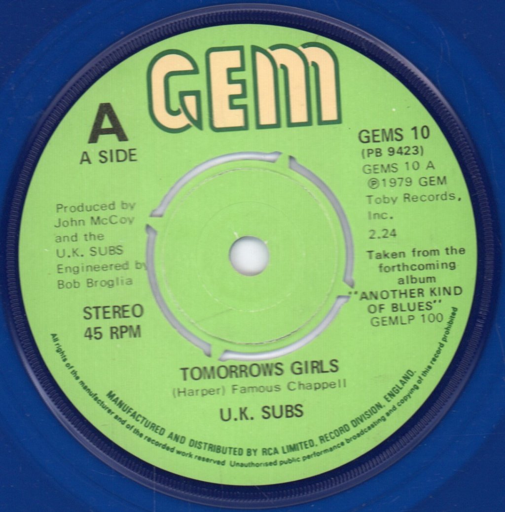 UK Subs - Tomorrows Girls - 7 Inch