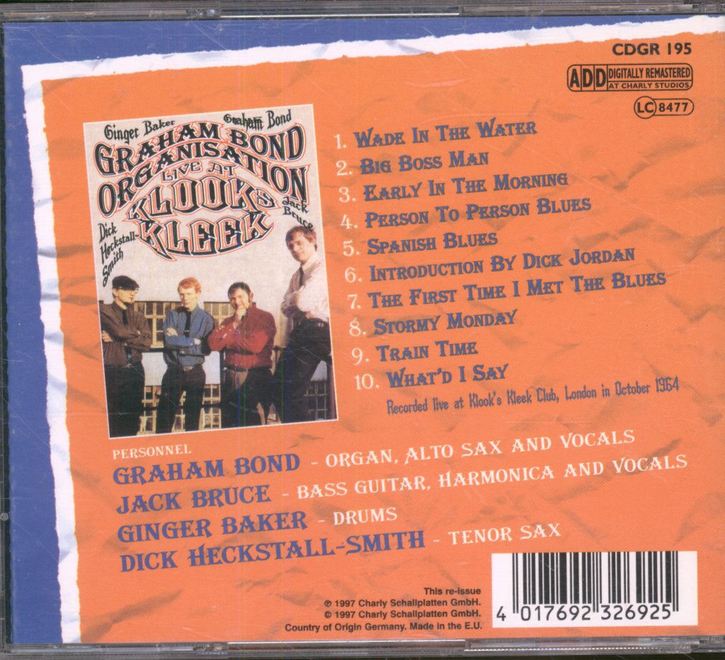 Graham Bond Organisation - Live At Klooks Kleek - Cd
