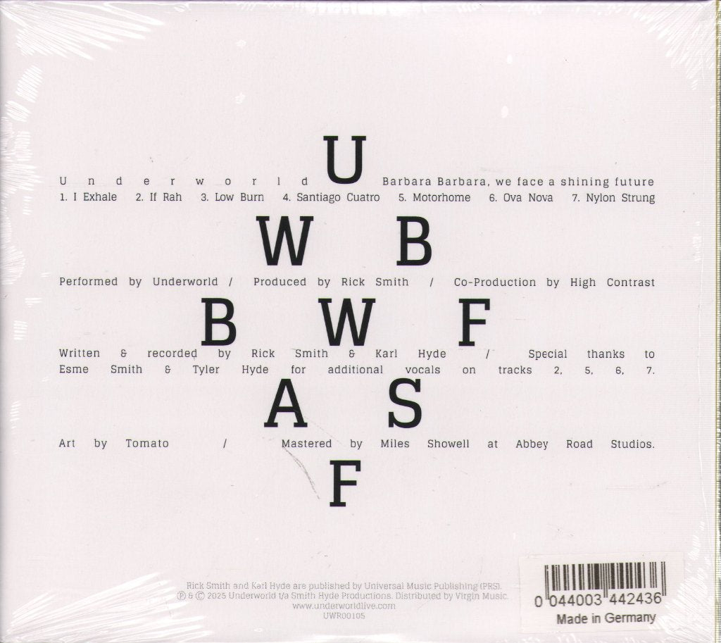 Underworld - Barbara Barbara, We Face A Shining Future - Cd