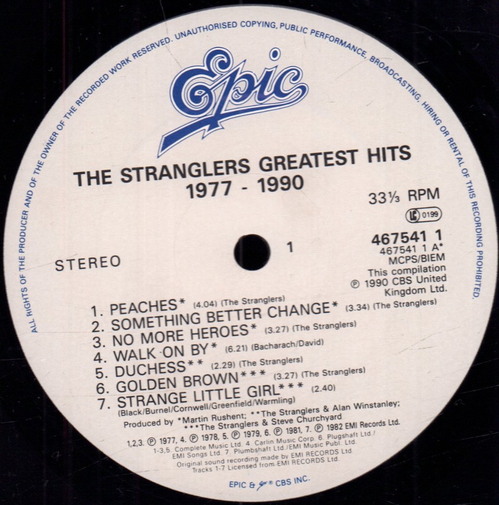 Stranglers - Greatest Hits 1977-1990 - Lp