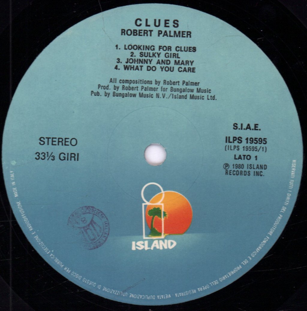 Robert Palmer - Clues - Lp