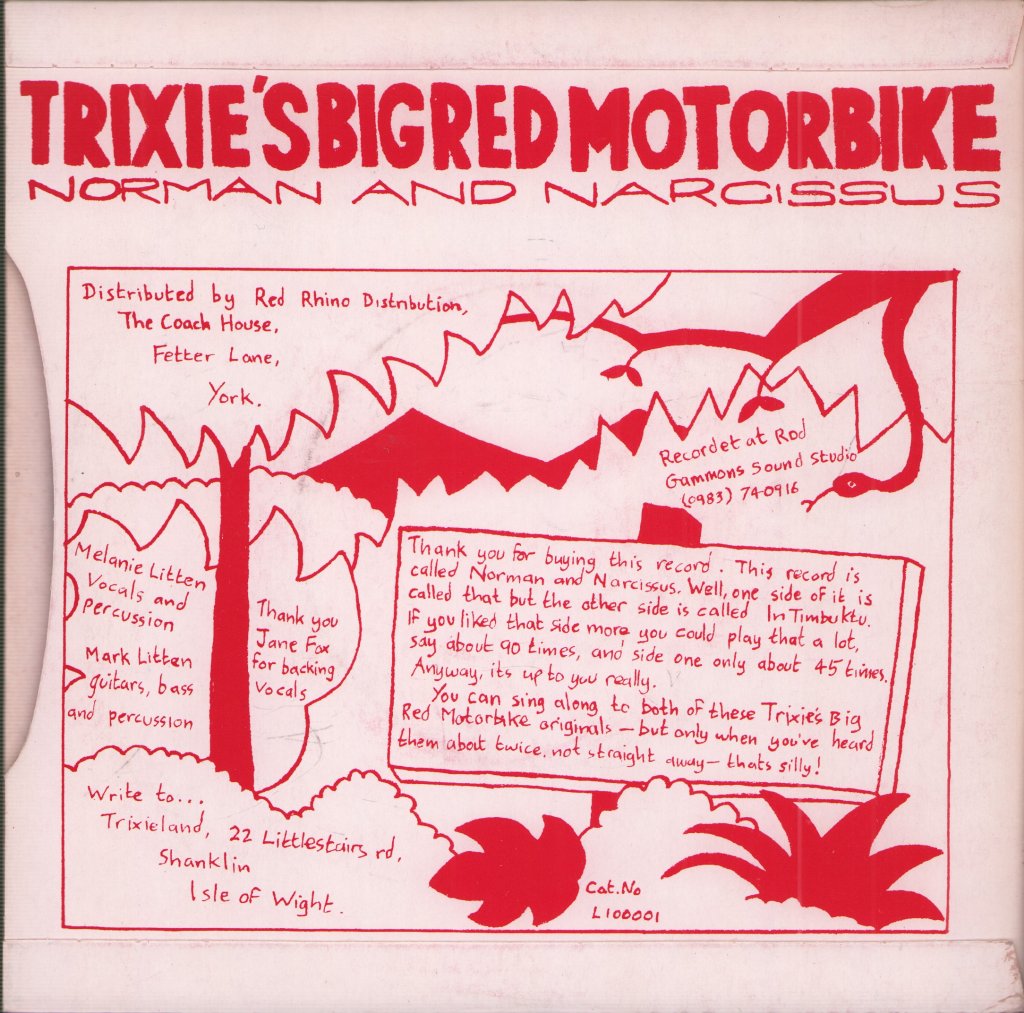 Trixies Big Red Motorbike - Norman And Narcissus - 7 Inch