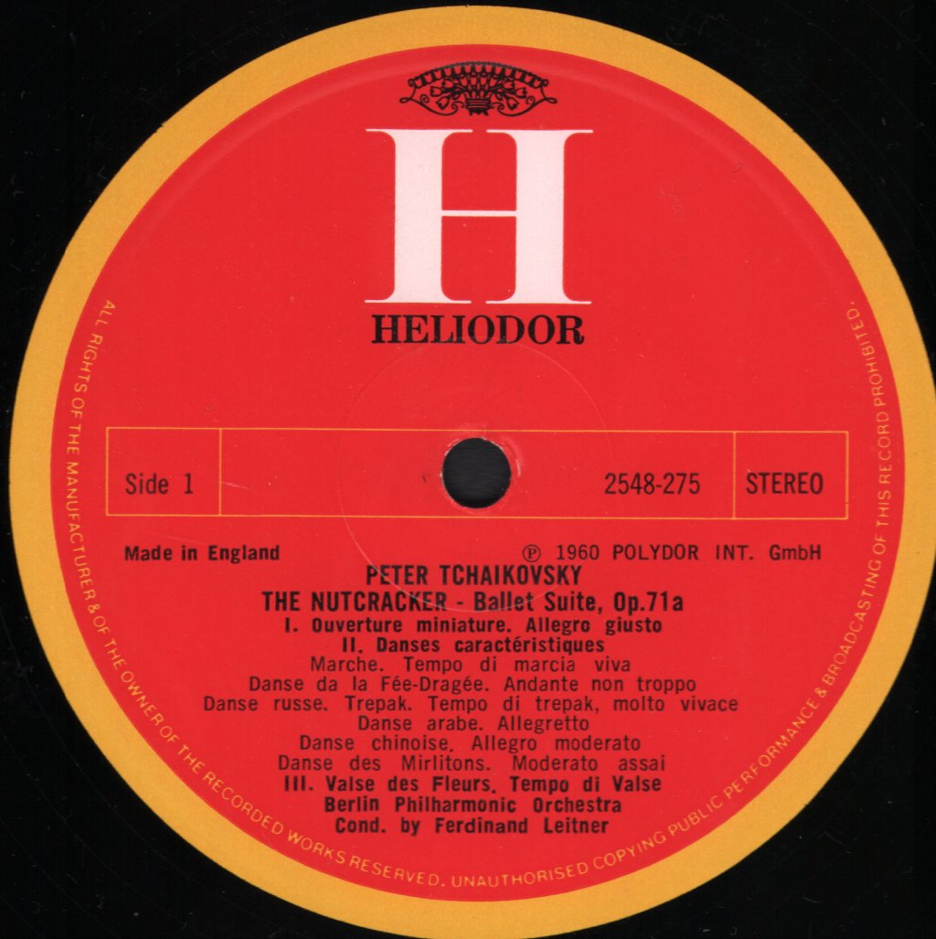 Ferdinand Leitner / Berlin Philharmonic Orchestra - Tchaikovsky Nutcracker Suite - Lp